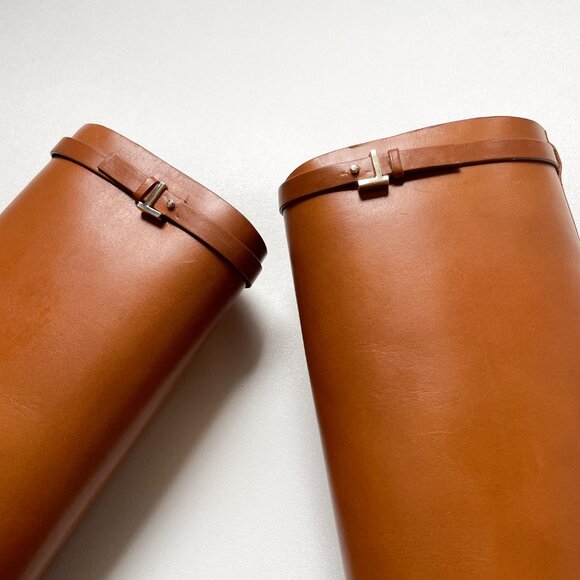 Lafayette 148 Wren Riding Boot in Vachetta Leather Copper EU 37.5 US 7.5 NEW - Picture 5 of 14